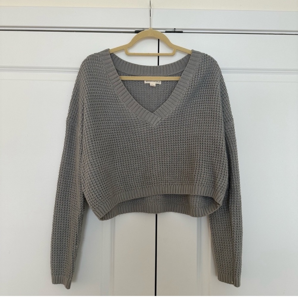 Grey Cropped Sweater